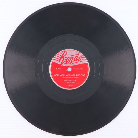 Ken Griffin - You Are The One / Five Foot Two 1949 10" 78 rpm Record Rondo R-186 - Picture 2 of 16